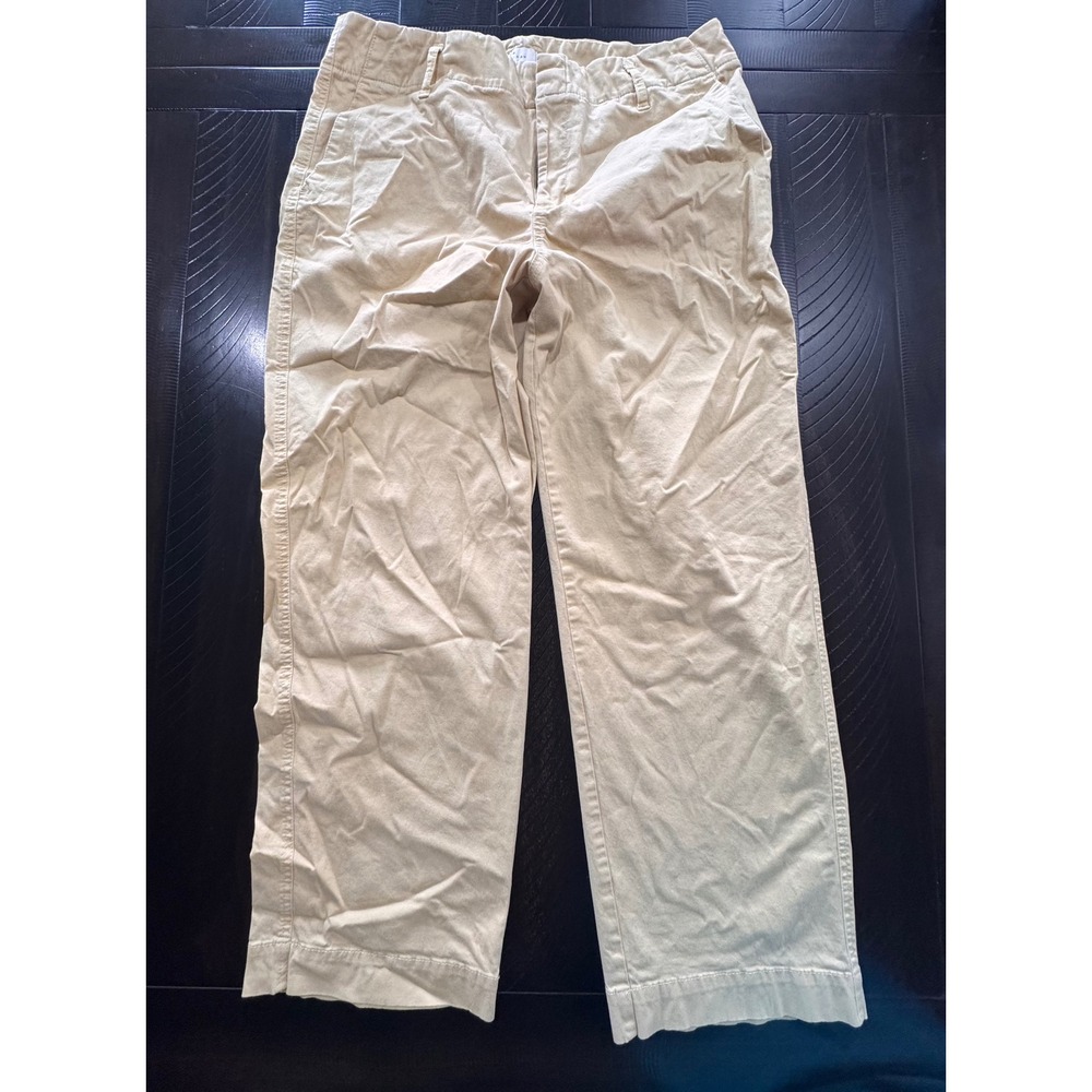 A New Day Womens Tan Khaki Stretch Chino Pants Size 12 High Rise Straight Leg